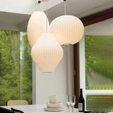 Nordic Ball Shape White Fabric Pendant Light
