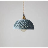 White Modern Pendant Light Grid Ceramic Design