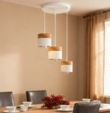 Nordic Wood Pendant Light Metal Height Adjustable for Dining Room