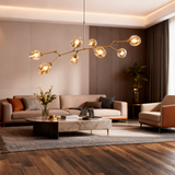 Bubble Branching Chandelier Mid Century Style Adjustable Glass for Living Room