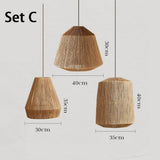 Wabi Sabi Rattan Pendant Ceiling Light for Dining Room