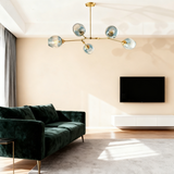 Bubble Branching Chandelier Mid Century Style Adjustable Glass for Living Room