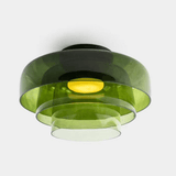 Nordic Multi-Layer Smoked Glass Flush Ceiling Light for Bedroom