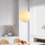 Nordic Ball Shape White Fabric Pendant Light
