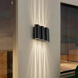 Modern Outdoor Up and Down Wall Light Aluminum Black for Exterior Wall, IP65