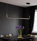 Minimalist Linear Pendant Light Dimmable Metal for Dining Room