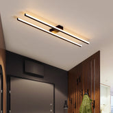 Minimalist Linear Semi Flush Ceiling Light LED Metal for Hallway