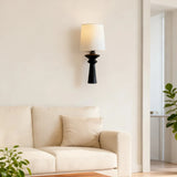 Vintage Fabric Wood Wall Light In Living Room
