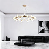 Modern Bubble Chandelier Gold Glass Dimmable for Living Room