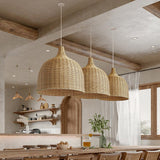 Japanese Rattan Dining Room Pendant Light