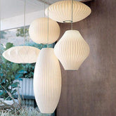 Nordic Ball Shape White Fabric Pendant Light