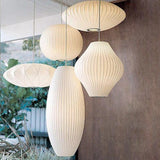 Nordic Ball Shape White Fabric Pendant Light