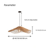 Boho Wave Rattan Pendant Light Dimmable for Living Room