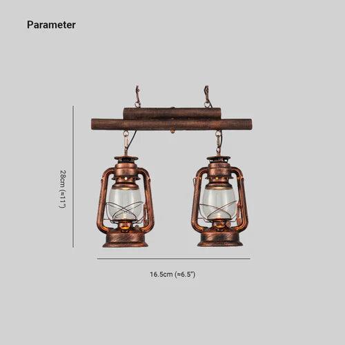 Dual Lantern Design Glass Industrial Pendant Light - Clowas