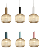 Striped Lantern Clear Glass Pendant Lighting