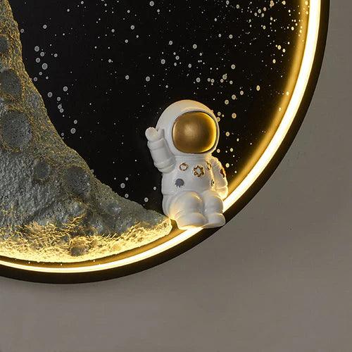 Space Black And White Round Decorative LED Wall Lamp - Clowas