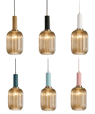 Striped Lantern Clear Glass Pendant Lighting