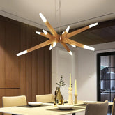 Asymmetrical Wooden Pendant Lights for Dining Table