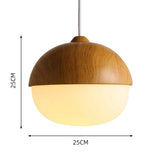 Rustic Wood Pendant Light with Nut Shape