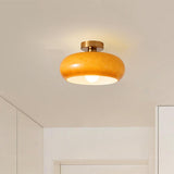 Bauhaus Retro Orange Glass Semi Flush Ceiling Light for Hallway