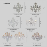 Luxury Crystal Drops Chandelier for Dining Room, Anti-Glare