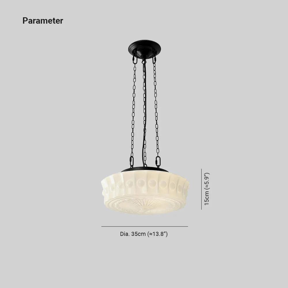 Milky White Round Vintage Glass Pendant Light - Clowas
