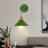 Modern Macaron Cone Wall Light Metal Dimmable for Bedside