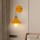 Modern Macaron Cone Wall Light Metal Dimmable for Bedside