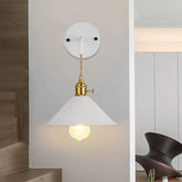 Modern Macaron Cone Wall Light Metal Dimmable for Bedside