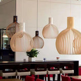 Timber Lighting Pendants Birdcage Dining Room