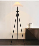 Pleated Fabric Shade Tripod Lamp Floor