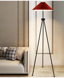 Pleated Fabric Shade Tripod Lamp Floor