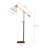 Vintage Pleated Floor Standing Reading Lamp for Living Room