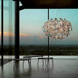 Modern Hanging Pendant Light Dimmable Chrome Metal for Dining Room