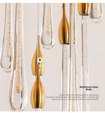 Luxury Gold Tear Drop Crystal Chandelier Durable for Staircase