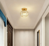 Crystal Lantern Tri-Color Adjustable Ceiling Light for Hallway