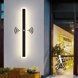 Outdoor Black Linear Wall Light Waterproof Motion Sensor for Porch