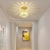 Modern Crystal Flush Mount Ceiling Light for Hallway