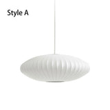 Nordic Ball Shape White Fabric Pendant Light