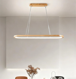 Minimalist Oval Wooden Pendant Lighting for Dining Room