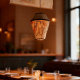 Japanese Pendant Light with Fabric Shade for Restaurant