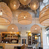 Japanese Wabi-Sabi Rattan Pendant Living Room Lighting