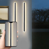 Outdoor Black Linear Wall Light Waterproof Motion Sensor for Porch