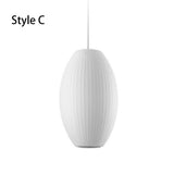 Nordic Ball Shape White Fabric Pendant Light