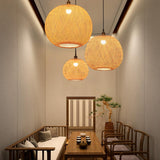 Contemporary Chinese Rattan Pendant Lighting For Staircase