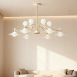 Luxury Chandeliers Dimmable Gold Metal and Glass for Living Room