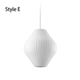 Nordic Ball Shape White Fabric Pendant Light