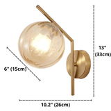Modern Globe Glass Wall Light Dimmable for Bedroom