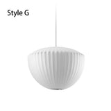 Nordic Ball Shape White Fabric Pendant Light