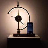 Nordic Clock Design Black LED Table Lamp